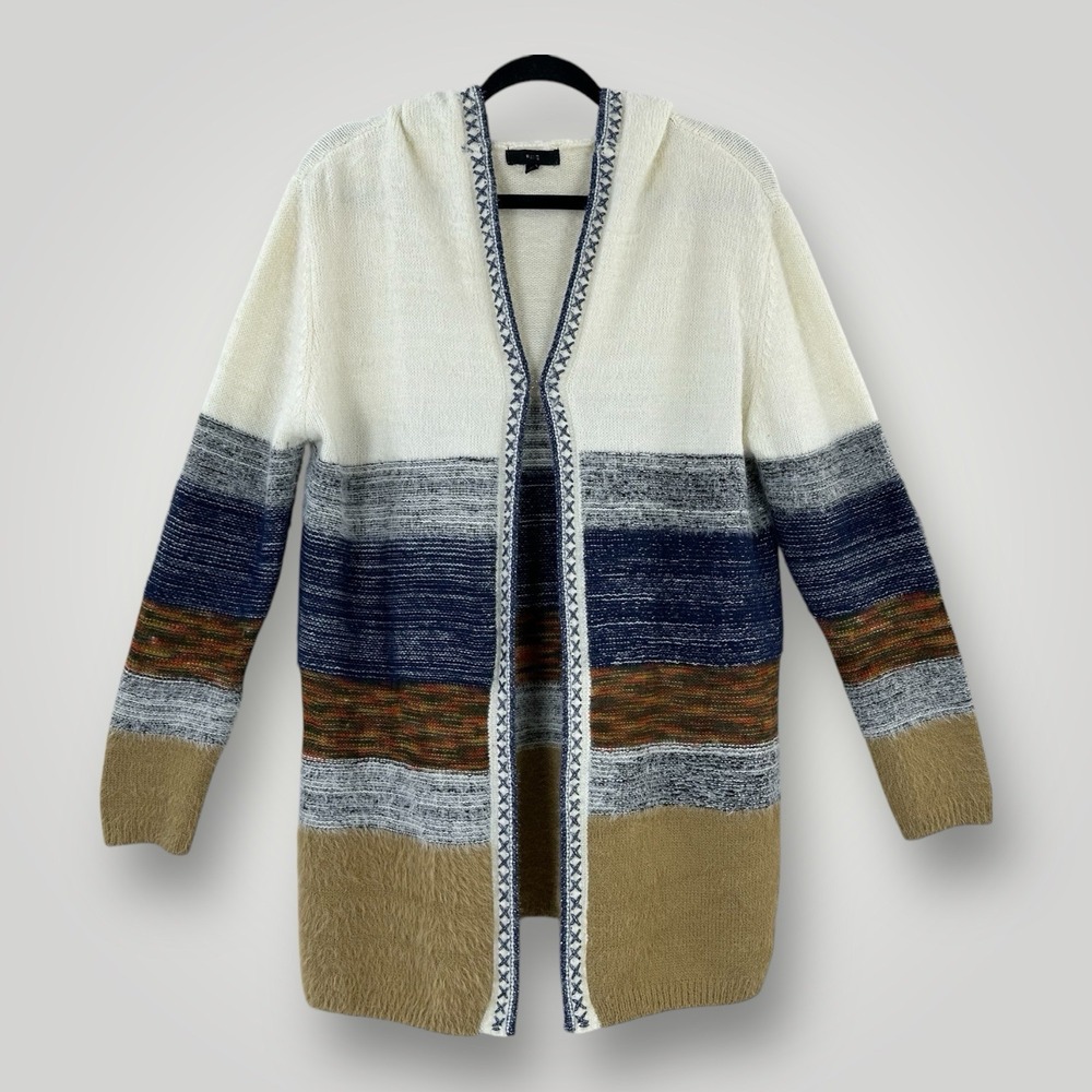 Anthropologie‎ FATE Hoodie Open Cardigan Womans Size MEDIUM Multicolor Acrylic